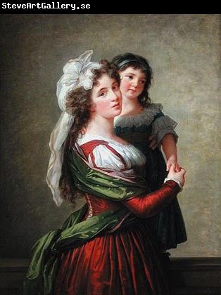 elisabeth vigee-lebrun Madame Rousseau et sa fille.